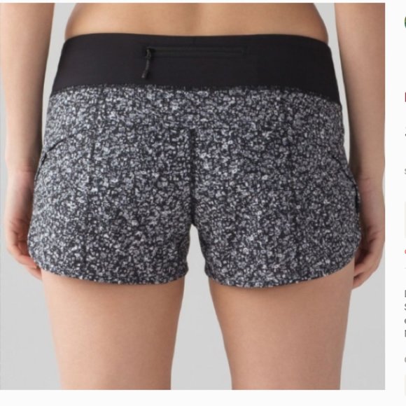 lululemon athletica Pants - Lululemon Speed Short Daisy Dust Alpine White Black 10